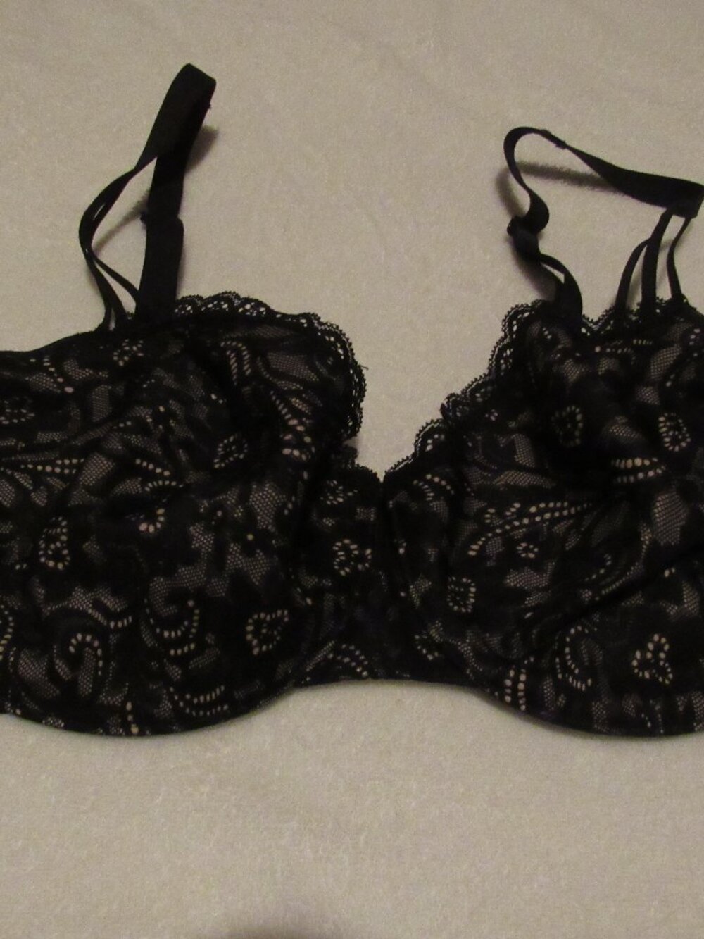 Soma Enticing Lift Balconette Black Lace Bra  Size 38D USED